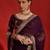 Black embellished sequinned designer saree with blouse piece
