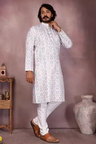 Wine heavy cotton sequence work & printed work premium designer kurta pajama