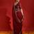 red sequinned poly georgette designer saree