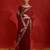 red sequinned poly georgette designer saree