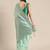 green green floral silk blend banarasi saree