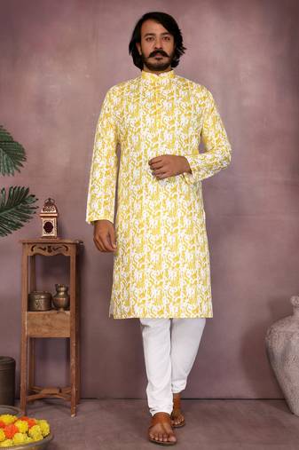 Black heavy cotton sequence work & printed work premium designer kurta pajama