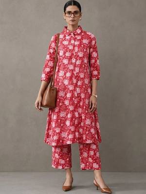 workwear printed cotton kurta sets 1