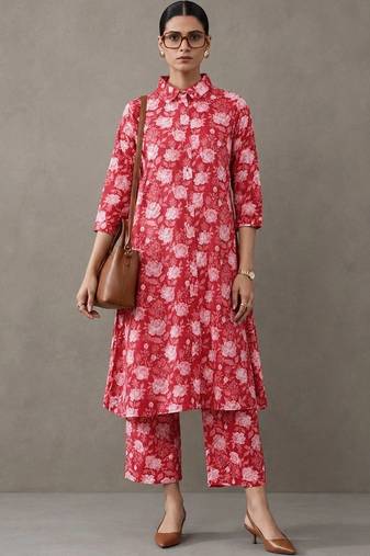 workwear printed cotton kurta sets