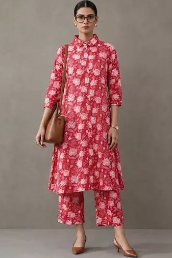 workwear printed cotton kurta sets