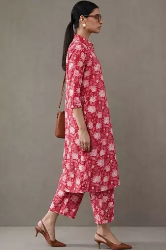 workwear printed cotton kurta sets