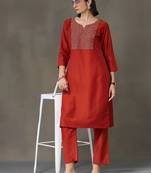 tailored women embroidered kurta with trousers
