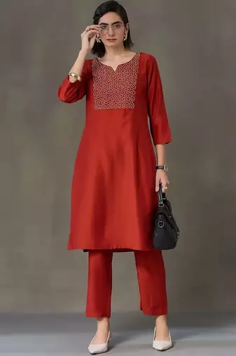 tailored women embroidered kurta with trousers