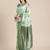 green green floral silk blend banarasi saree
