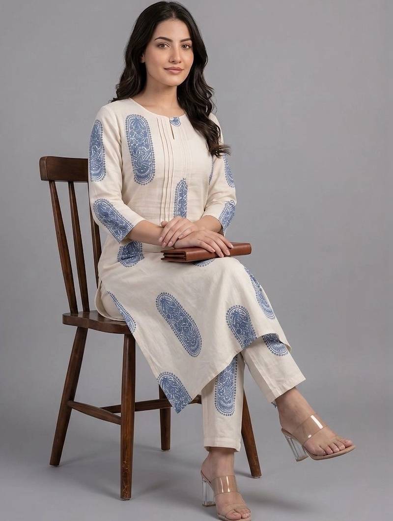 smart printed kurta sets