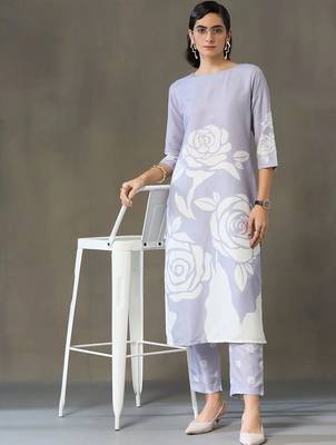 everyday workwear women printed kurta with trousers 1