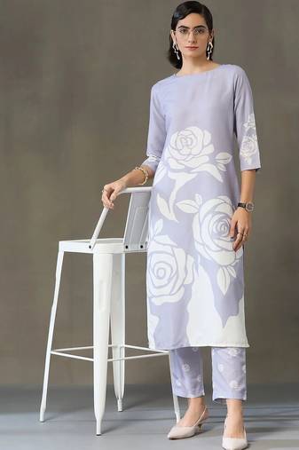 everyday workwear women printed kurta with trousers