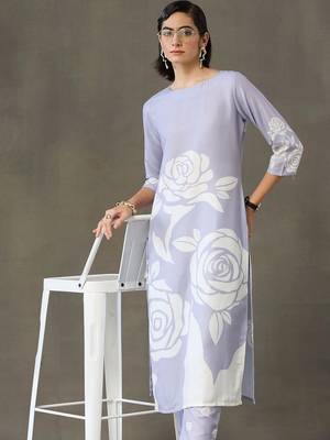 everyday workwear women printed kurta with trousers 2