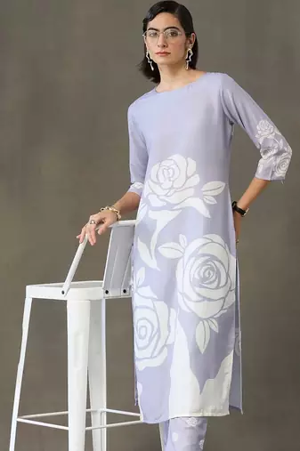 everyday workwear women printed kurta with trousers