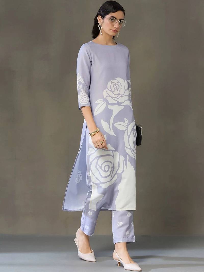 everyday workwear women printed kurta with trousers