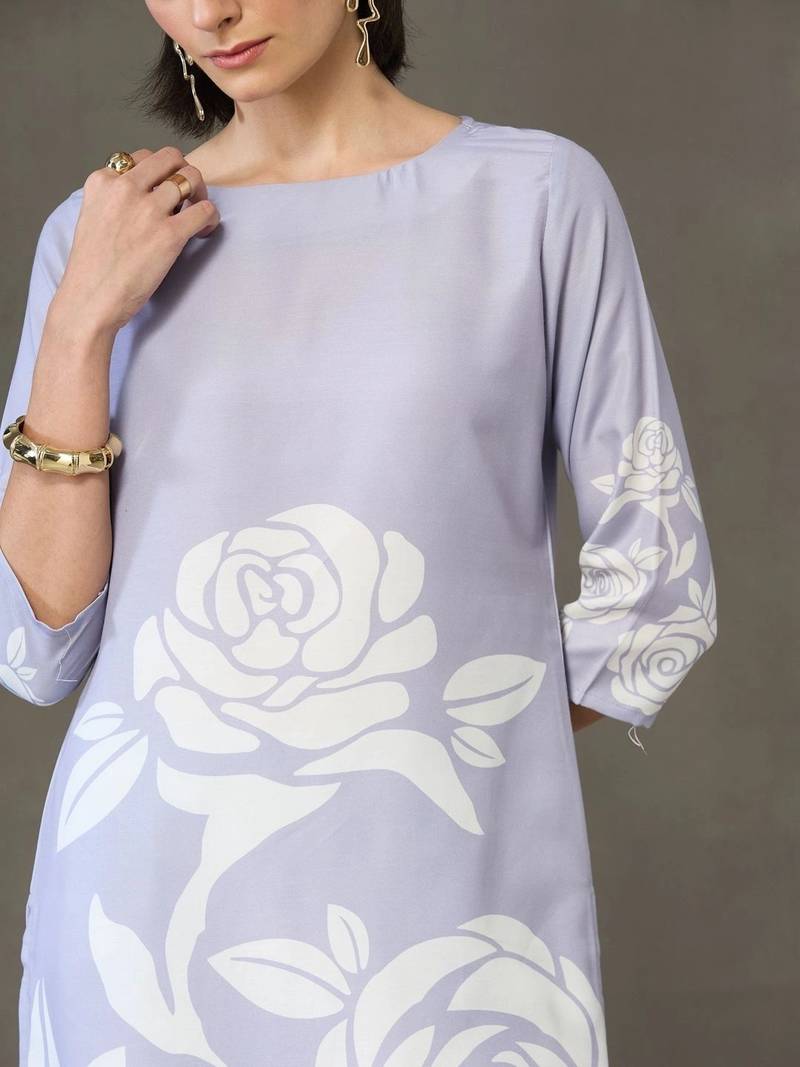 everyday workwear women printed kurta with trousers
