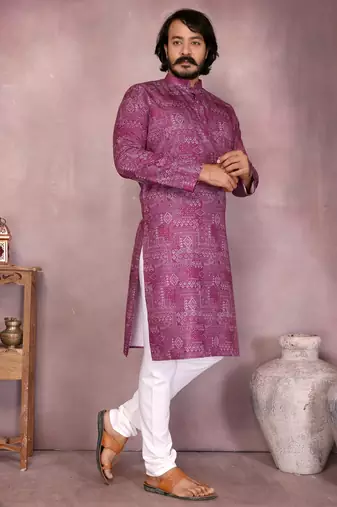 Pista heavy cotton sequence work & printed work premium designer kurta pajama