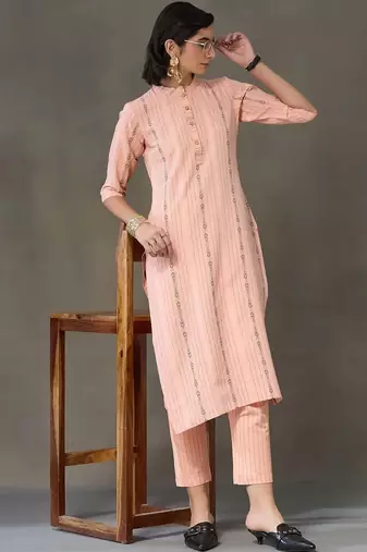 everyday workwear women printed kurta with trousers