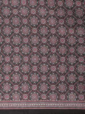 black ethnic motifs ajrak printed saree 5