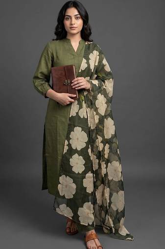 formal women kurta with trousers with dupatta
