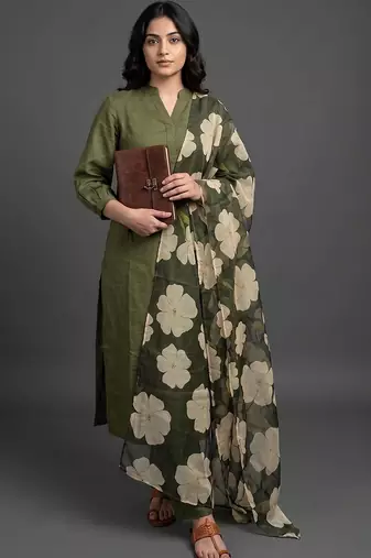 formal women kurta with trousers with dupatta