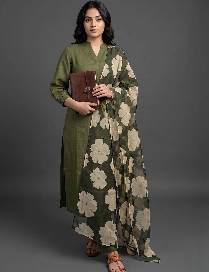 formal women kurta with trousers with dupatta