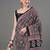 black ethnic motifs ajrak printed silk blend block print saree