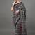 black ethnic motifs ajrak printed silk blend block print saree