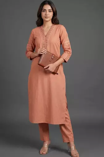 formal women embroidered kurta with trousers