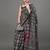 black ethnic motifs ajrak printed silk blend block print saree