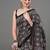 black ethnic motifs ajrak printed silk blend block print saree