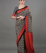 black ethnic motifs ajrak printed saree