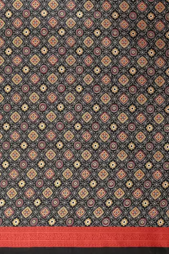 black ethnic motifs ajrak printed saree