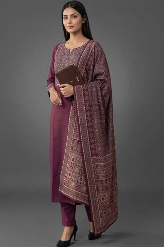 workwear women embroidered kurta with trousers with dupatta