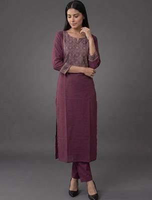 workwear women embroidered kurta with trousers with dupatta 3