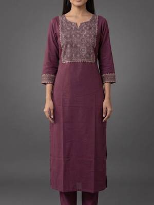 workwear women embroidered kurta with trousers with dupatta 6