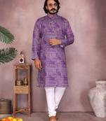 Teal heavy cotton sequence work & printed work premium designer kurta pajama
