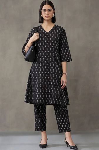 workwear printed cotton kurta sets