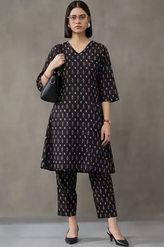 workwear printed cotton kurta sets