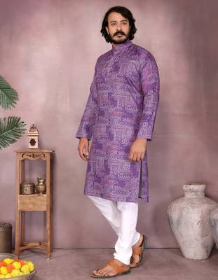 Teal heavy cotton sequence work & printed work premium designer kurta pajama 3
