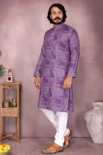 Teal heavy cotton sequence work & printed work premium designer kurta pajama
