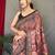 pink ethnic motifs cotton blend saree with tassel