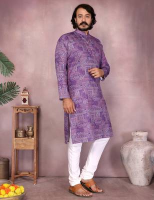 Teal heavy cotton sequence work & printed work premium designer kurta pajama 4