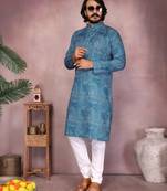 White heavy cotton sequence work & printed work premium designer only kurta