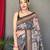 grey ethnic motifs printed saree