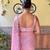 pink embellished sequinned poly georgette saree with blouse piece