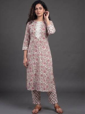 smart women printed kurta with trousers with dupatta 5
