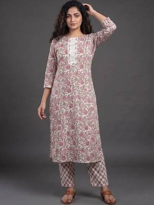 smart women printed kurta with trousers with dupatta 6