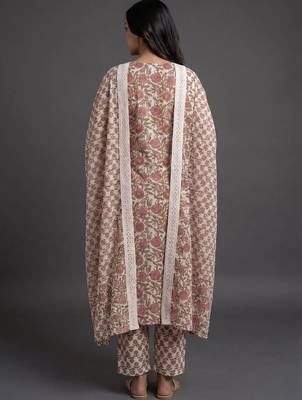 everyday workwear women printed kurta with trousers with dupatta 2