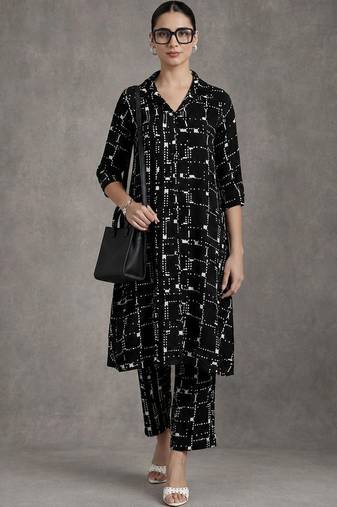 everyday workwear printed a-line kurta sets